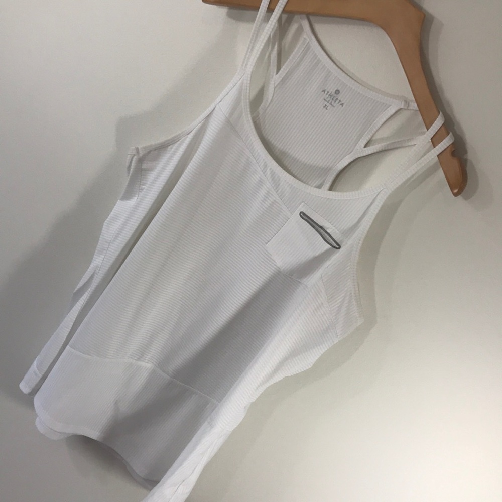 Athleta White striped tank top